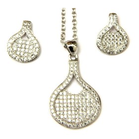 Micropave Diamond Pendant Set